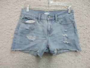 Old Navy Shorts 16 Girls Youth Size Blue Denim Casual Jeans Distressed Light A11 - Picture 1 of 10