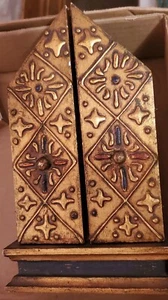 Antique CHRISTIAN ORTHODOX TRIPTYCH VIRGIN MARY BABY JESUS & Angels Tri Fold - Picture 1 of 2