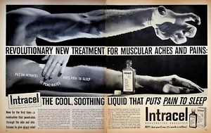 1956 Intracel Penetrating Analgesic 2 Page Print Ad Muscular Ache Pain Treatment - Picture 1 of 3