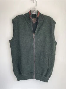 Chaleco Suéter Madison Creek Outfitters Para Hombres Medio Verde 100% Alpaca Hecho a Mano - Imagen 1 de 3