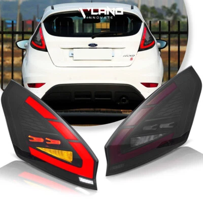 Pair SMOKE VLAND LED Tail Lights For Ford Fiesta Hatchback 2008-2019 W/Animation - Image 1 of 4