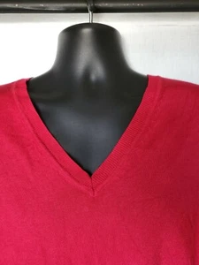 Lane Bryant 26/28 Red V-Neck Sweater Long Sleeve Pullover Business Casual  - Picture 1 of 4