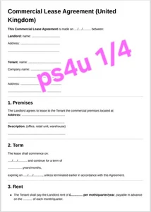 Versand per E-Mail Gewerbemietvertrag (4 Seiten) - Bild 1 von 4