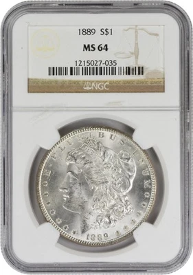 1889 Morgan Silver Dollar MS64 NGC - Image 1 of 2