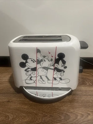 Mickey Mouse Deco Toaster 90 Year White & Black Imprint Two Slice Disney - Image 1 of 4