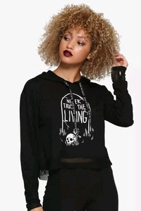 BlackCraft Never Trust The Living Tombstone Crop Hoodie XL - Picture 1 of 7