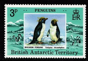 BRITISH ANTARCTIC TERRITORY 1979 PENGUINS 3p VALUE WITH WATERMARK TO RIGHT  MNH - Picture 1 of 2