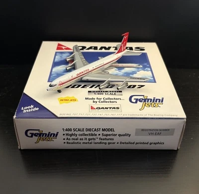 GeminiJets 1:400 Qantas Boeing 707-338C VH-EAF GJQFA079 Scale Model Diecast - Image 1 of 4