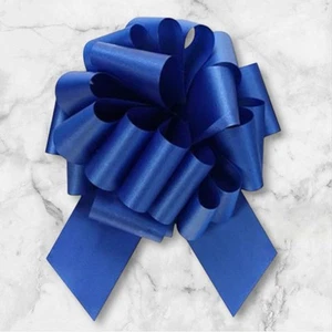 Royal Blue Flora Satin Pull Bow Ribbon Size 8” Lot Of 10 New In Package - Picture 1 of 6