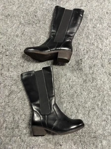 Propet Rumor Womens Mid-Calf Boots Sz 6.5 W Black Leather Full Zip Brogue - Picture 1 of 7