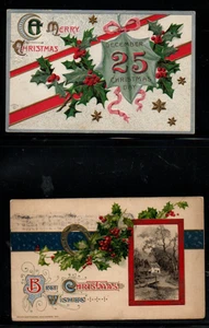 POSTALES 4 TARJETAS ANTIGUAS DE NAVIDAD---FECHAS DE MATASELLOS 1912 - Imagen 1 de 2