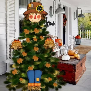 Fall Scarecrow Christmas Tree Topper Head Hands and Legs, Autumn Harvest Farm... - Bild 1 von 7