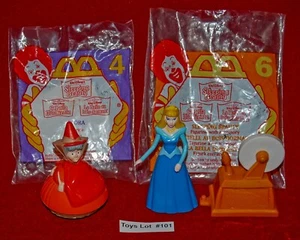 VINTAGE TOYS McDonald's SLEEPING BEAUTY FLORA Set of 2 Lot#101 - Picture 1 of 5