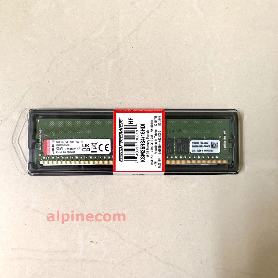 ✅ Kingston 16GB DDR4 2666 1Rx4 PC4-2666V Server Memory RAM RDIMM KSM26RS4/16HDI - Image 1 of 1