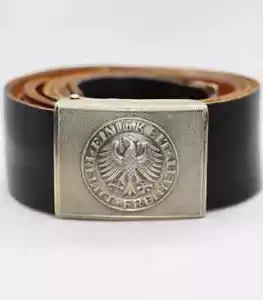 Vintage Original Bundeswehr Militär Ledergürtel mit Adlerschnalle - Bild 1 von 6