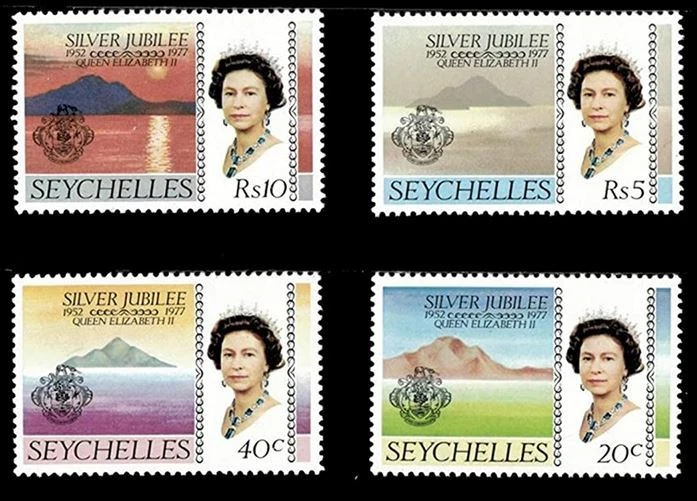 Queen Elizabeth Seychelles Mint NH Silver Jubilee 4 diferentes Foto 1 de 1