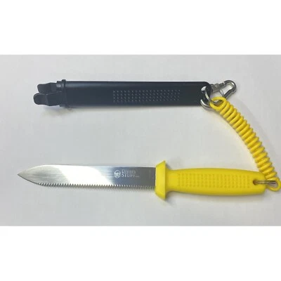 SCUBA Divers Knife Sharp Tip Long 17cm with Harness Sheath - Image 1 of 2