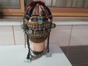 VINTAGE OLD AKHA(EKAW) Hill Tribe Head Dress Hat Thailand Hill Tribe Women. - Picture 1 of 12