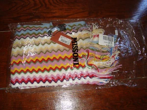 MISSONI LADIE'S ZIG ZAG SCARF WITH FRINGES WOOL BLEND MADE IN ITALY BNWT! - Bild 1 von 9