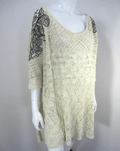 SUÉTER TEJIDO Y ANUDADO MANGA 3/4 CUELLO REDONDO TALLA M/L MEDIANO GRANDE MARFIL - Imagen 1 de 12