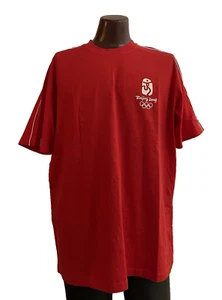 Beijing Olympics Mens TShirt 2008 Red Crew Neck Short Sleeves 4XL Heavy Cotton - Picture 1 of 7
