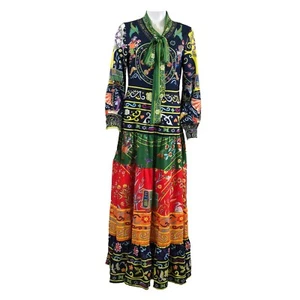 Long sleeves indian dress printed style size S - Picture 1 of 2