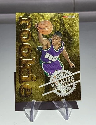 1996-97 NBA Hoops Ray Allen Bucks Gold Foil Parallel Rookie Card #2 MINT  - Image 1 of 2