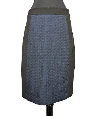 Halogen Black Navy Blue Panel Zip Pencil Skirt Sz 12 - Image 1 of 3