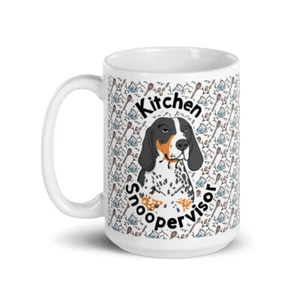 Bluetick Coonhound Dog Kitchen Snoopervisor Mug 15 oz Funny Pet Portrait Gift - Picture 1 of 10