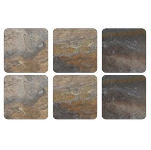 Pimpernel Earth Slate Coasters Set of 6 - Picture 1 of 1