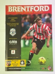 1998/99 BRENTFORD V PLYMOUTH ARGYLE 08-12-1998 AUTO WINDSCREENS SHIELD - Picture 1 of 1