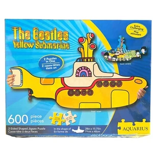 The Beatles Yellow Submarine 600pc 2-Sided Shaped Jigsaw Puzzle Aquarius ~ NEW! - Picture 1 of 3