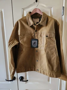 Filson Tin Cloth Short Lined Cruiser - Dark Tan - Large (L) - Waxed Cotton - NWT - Picture 1 of 10