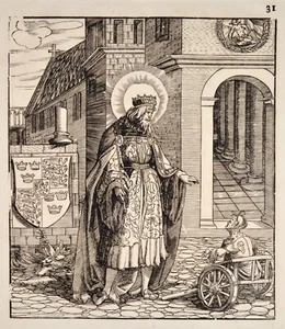 Beck Burgkmair Eduard III. Orig. Antique Print 1516/ 1799 England Edward Windsor - Bild 1 von 6