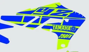 Vibrant green blue YAMAHA GRAPHICS  YZ 250f YZ250f 2019 2020 Shrouds ONLY - Picture 1 of 2