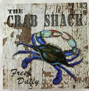 Crab "The Crab Check Fresh daily" Led light Up box decor Wall Or table Sign 8x8 - Picture 1 of 2