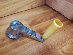 Wind Up Crank handle, Chrome body, Yellow Plastic Handle  - Picture 1 of 11