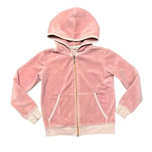 Girls Juicy Couture Hoodie Velour Pink size 7 - Picture 1 of 6