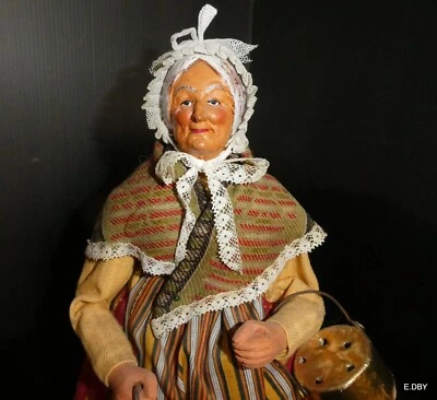 ancien SANTON DE PROVENCE HABILLE SIMONE JOUGLAS FEMME A LA CHAUFFERETTE - Photo 1/4