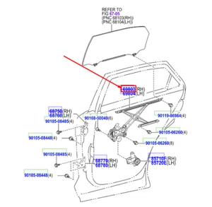 LEXUS NX MK1 Rear Right Door Window Regulator 6980178020 NEW GENUINE - Picture 1 of 2