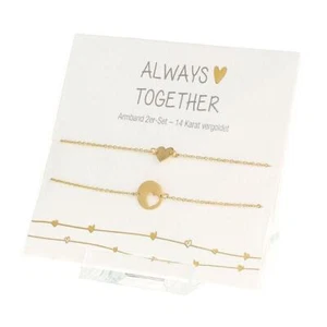 Armband-2er-Set Always Together, 14 Karat vergoldet - Bild 1 von 1