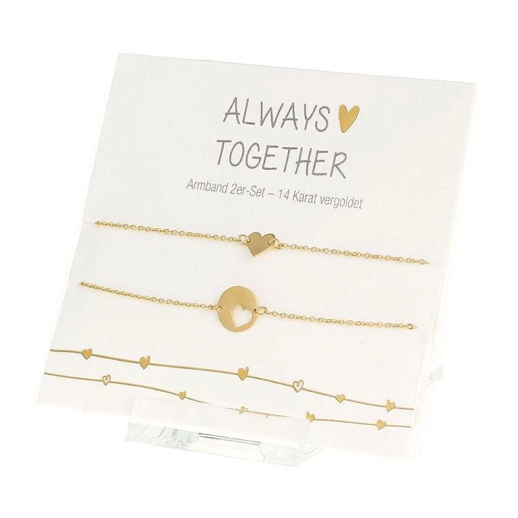 Armband-2er-Set Always Together, 14 Karat vergoldet - Bild 1 von 1