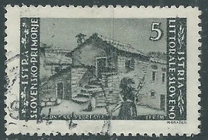 1946 ISTRIA E SLOVENO USATO TIRATURA DI ZAGABRIA 5 LIRE - RA11-8 - Picture 1 of 1