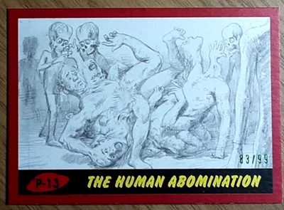 2017 Mars Attack's The Revenge  Red Card P-13 THE HUMAM ABOMINATION. - Image 1 of 3