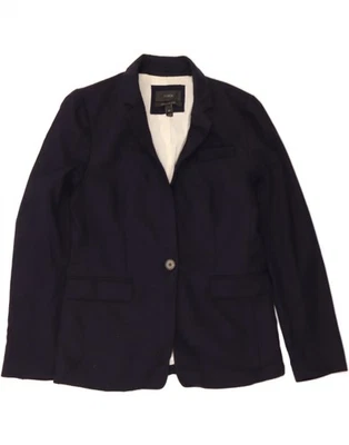 J. CREW Womens Regent 1 Button Blazer Jacket US 8 Medium Navy Blue Wool UG09 - Image 1 of 3