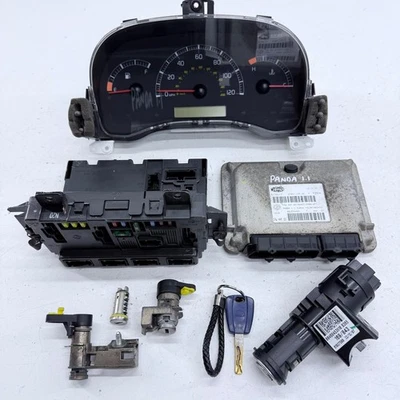FIAT PANDA MK2 ECU KIT 51793113 ENGINE CONTROL 54HP 1.1 PETROL 187A1.000 03-11 - Image 1 of 4