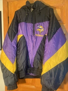 Vintage Minnesota Vikings Quarter Zip Puffer Jacket Pro Player Official - Bild 1 von 10