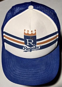 Vintage Kansas City Royals Snapback Mütze MLB KC gestreift Schaumstoff 5-Panel Netz hohe Krone - Bild 1 von 12
