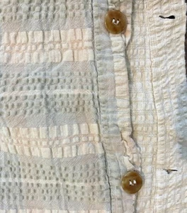 Vtg Seersucker Duvet Cover Twin Cream Pastel Reversible Plaid Check Wamsutta - Picture 1 of 8