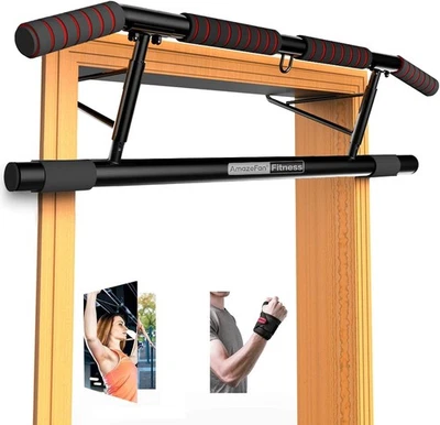 AmazeFan Pull Up Bar Doorway with Ergonomic Grip - Fitness Chin-Up Frame for Hom - Image 1 of 4